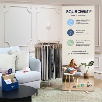 Aquaclean-kankaiden myymälämateriaalit ovat päivittyneet