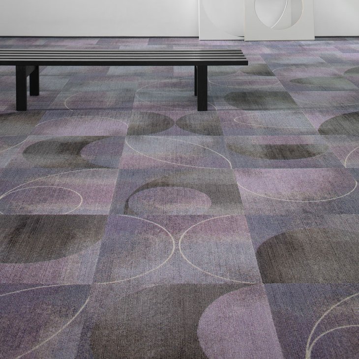 Mattolaatta Milliken Clerkenwell Circle Top View TractionBack 50x50 cm