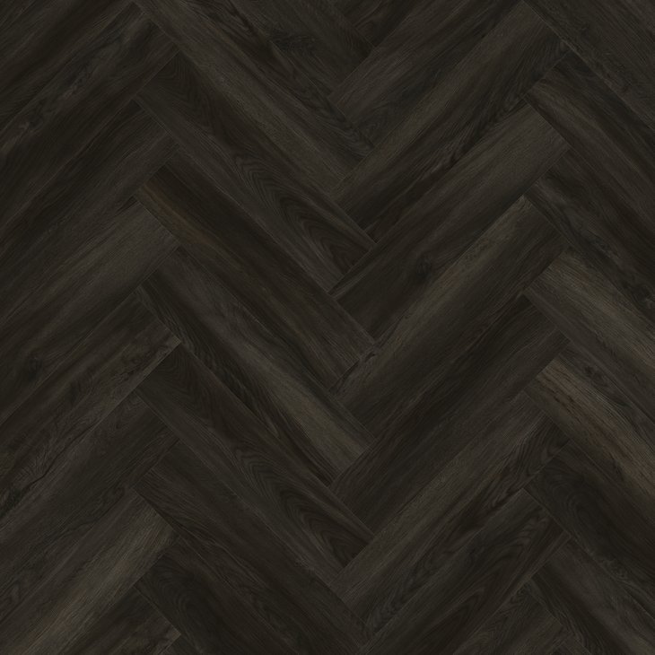 Vinyylilattia LOCFLOOR FRAME HERRINGBONE VFHBU 40373 TEXAS OAK BLACK BROWN