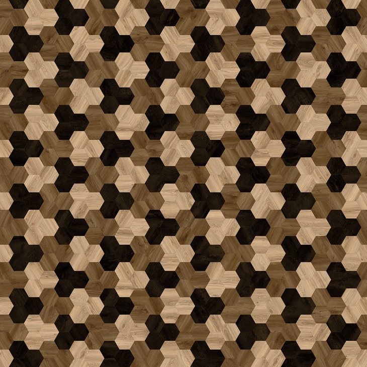Vinyylilattia MODULEO MOODS HEXAGON CLUSTER 622