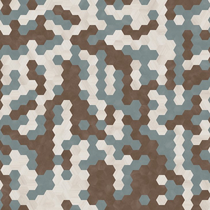 Vinyylilattia MODULEO MOODS HEXAGON TRIO 625