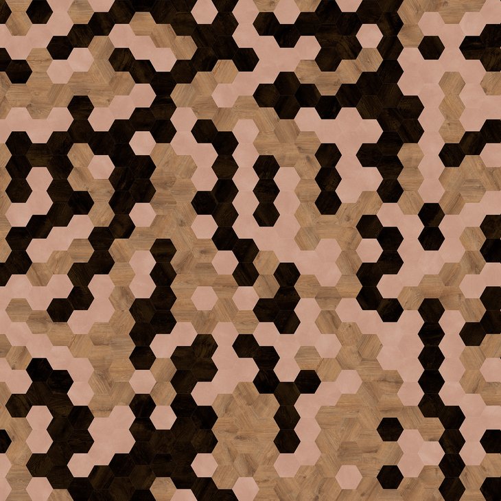Vinyylilattia MODULEO MOODS HEXAGON TRIO 626