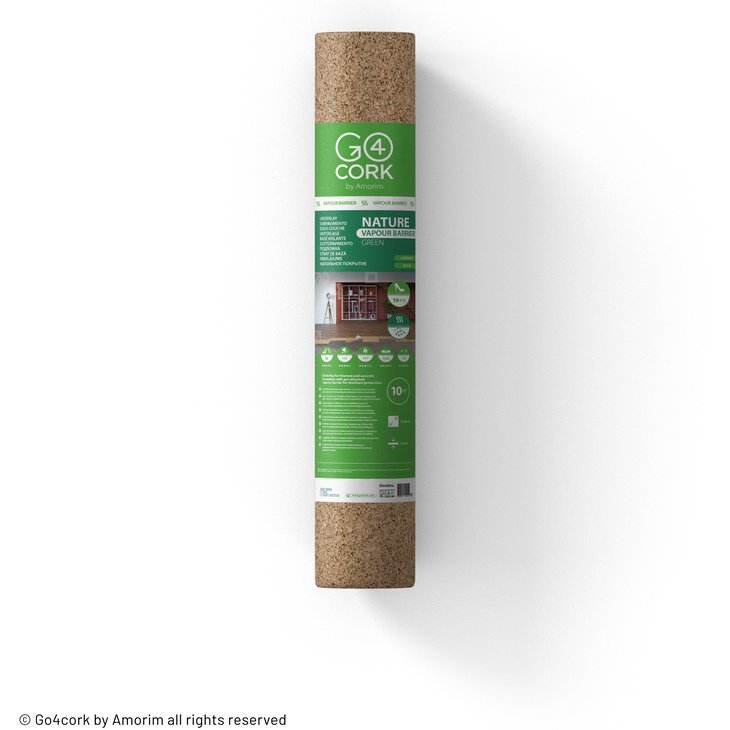 Aluskate AMORIM GO4CORK NATURE VB 2MM KORKKIALUSMATERIAALI